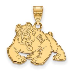 14k Gold Plated Silver California State Fresno Medium Pendant